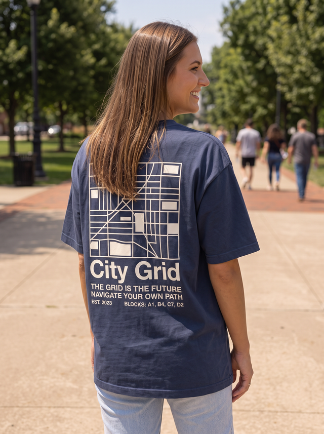 City Grid Oversized Tee