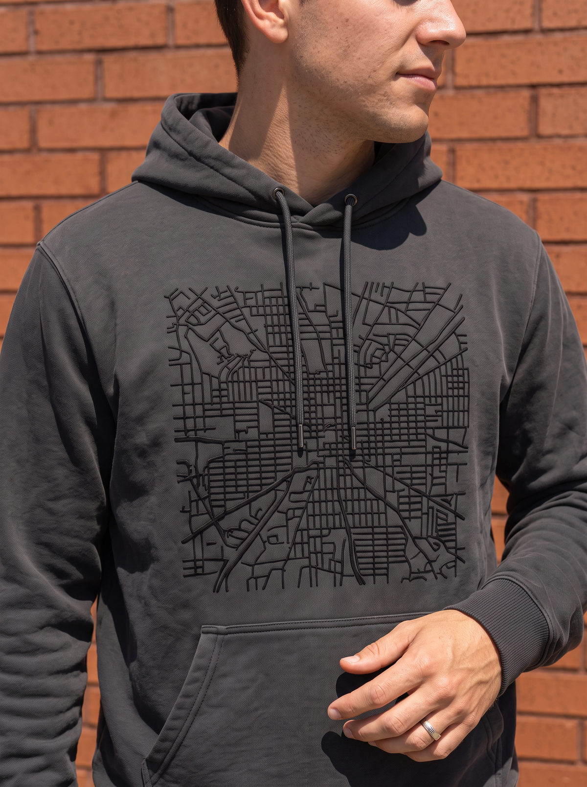 City Grid Puff Hoodie