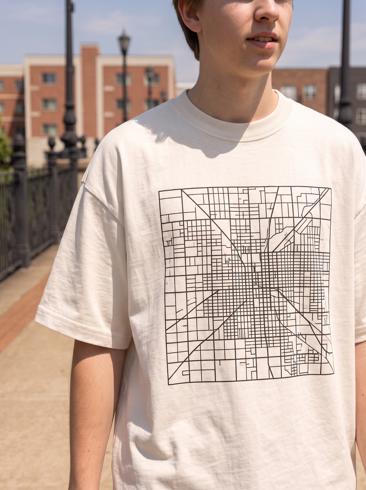 City Grid Oversized Tee