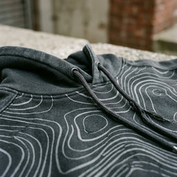 Contour Map Hoodie drawcord detail