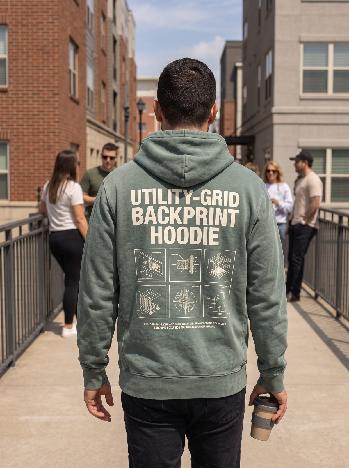 Utility Grid Backprint Hoodie