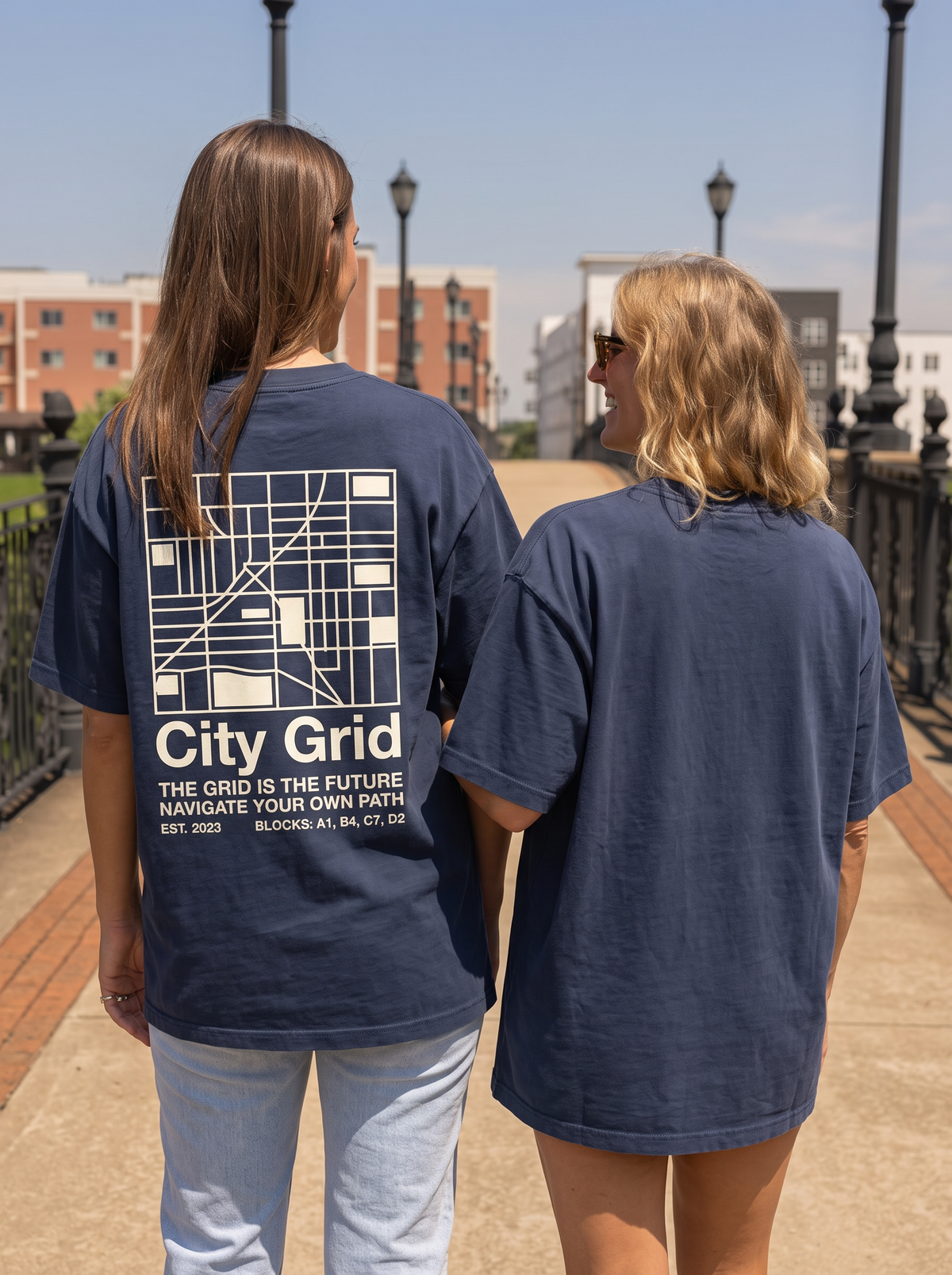 City Grid Oversized Tee